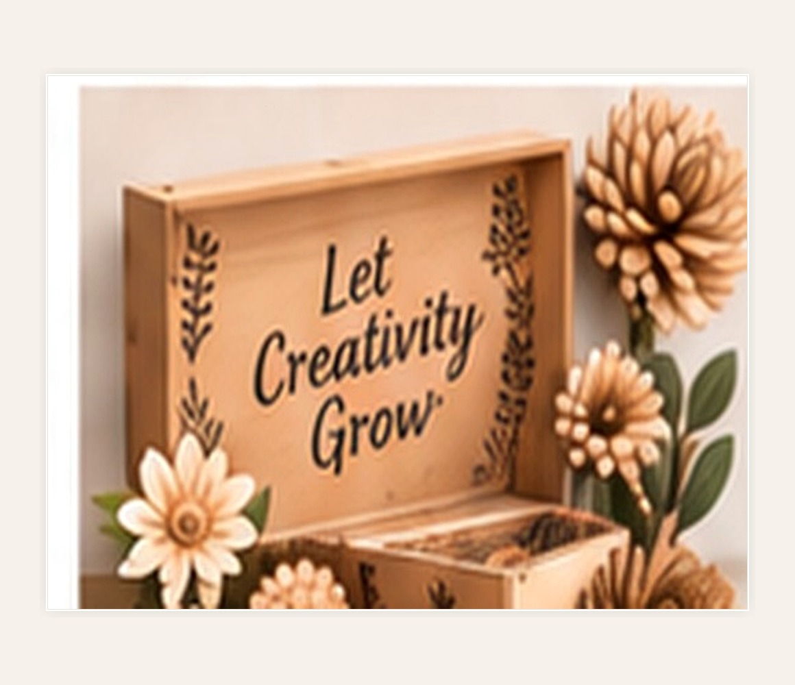 Laser-cut craft kit with layered wooden flowers